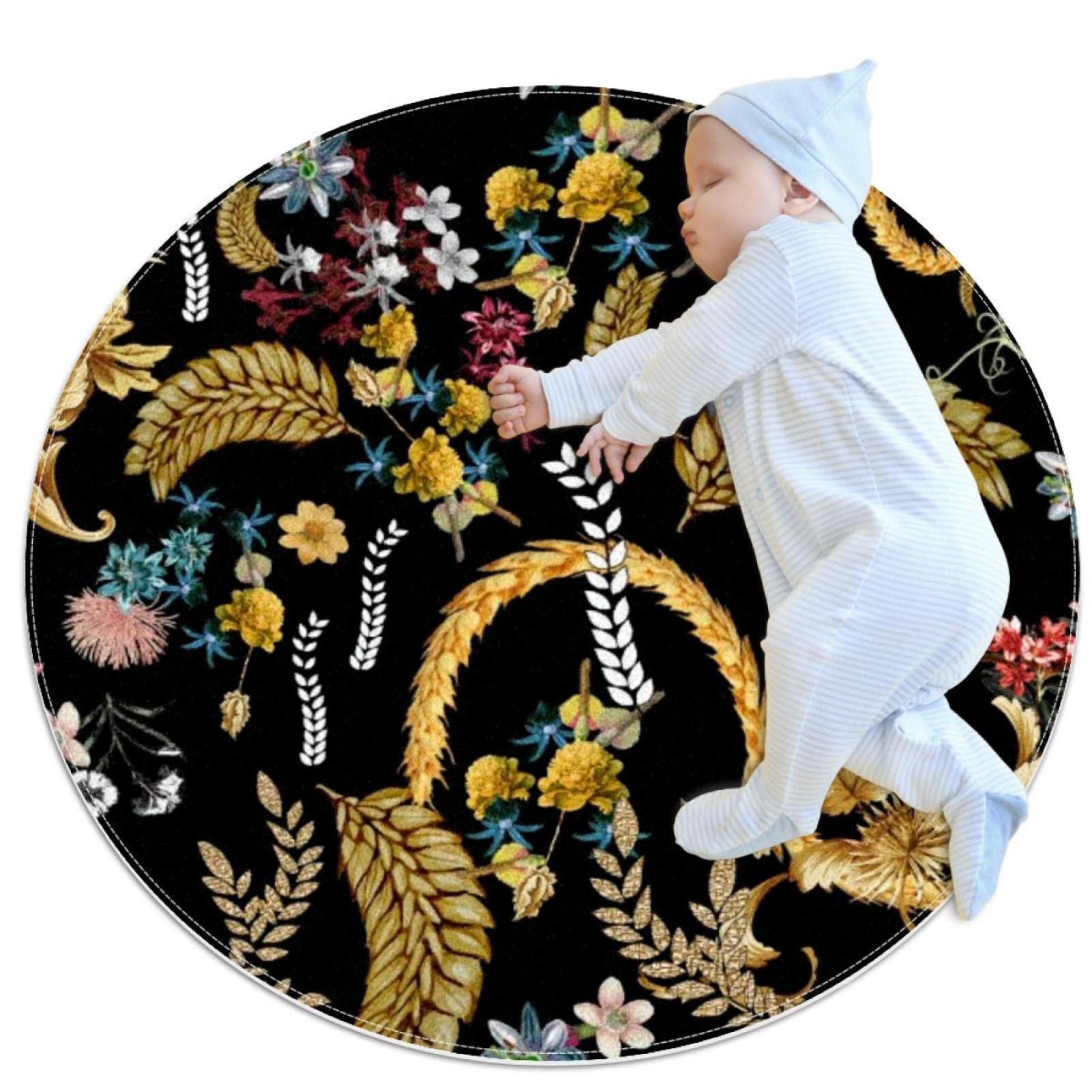 Tapis de salle de bain antidérapant absorbant et rond de 1m pour canapé et lit