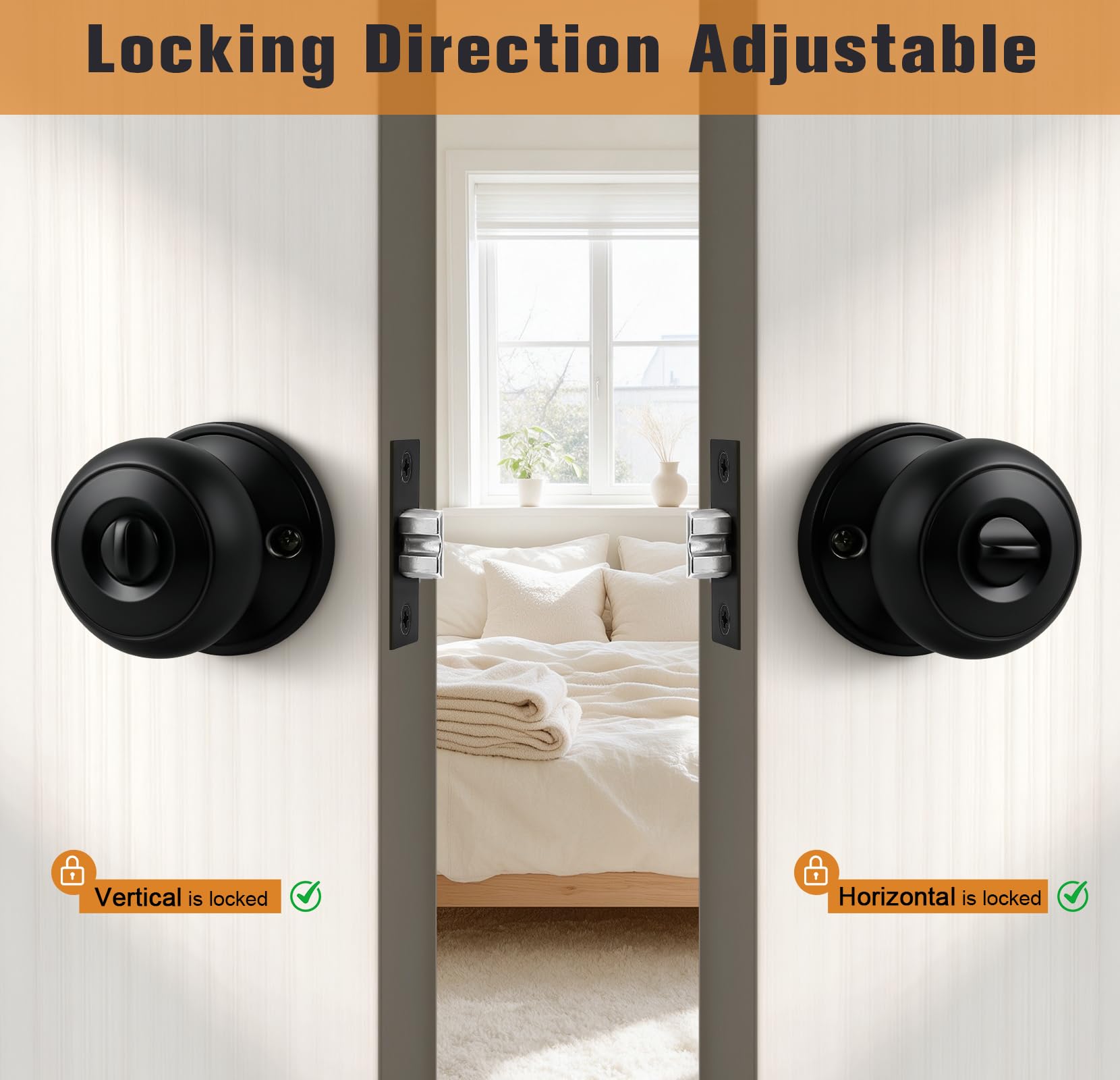 Probrico Black Door Knobs - 10 Pack -6