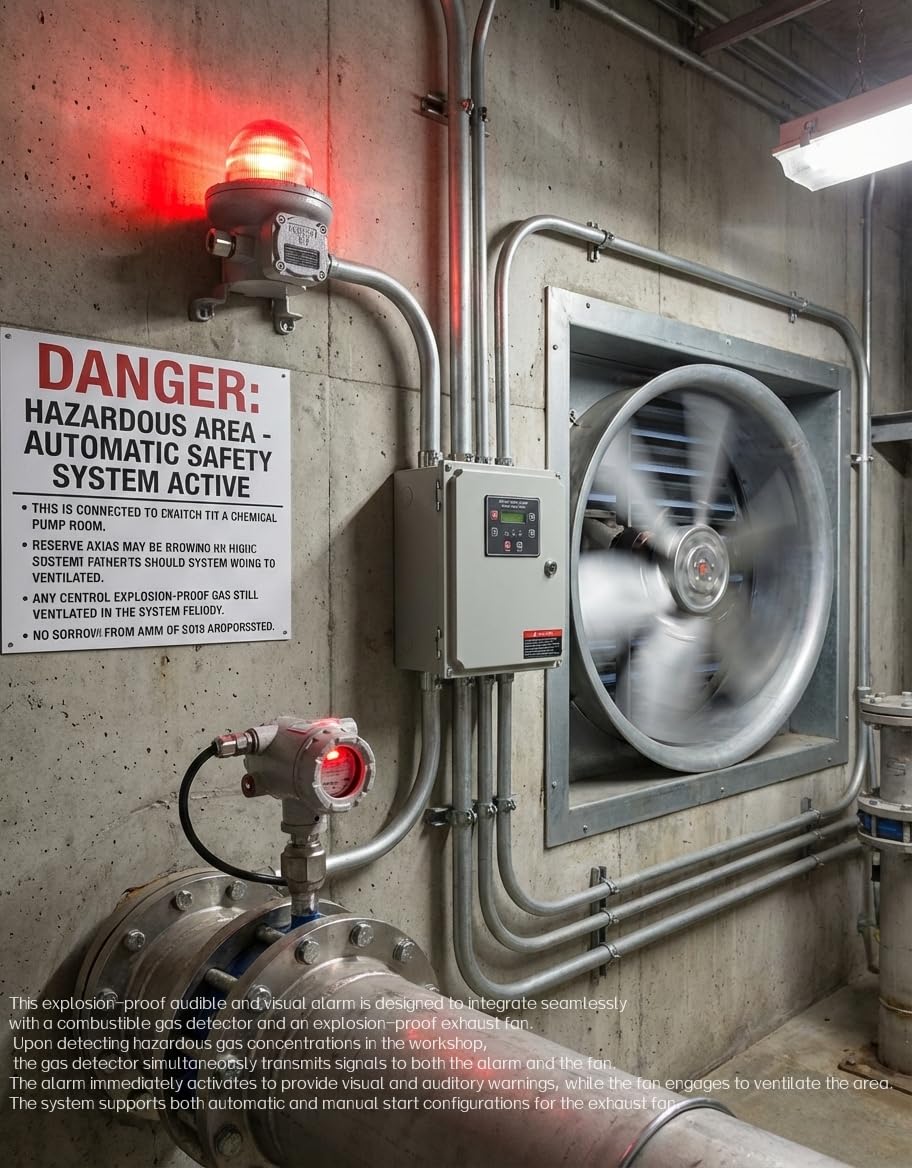 Las luces de advertencia a prueba de explosiones 120 dB 180 dB CC 24 V se pueden utilizar en zonas peligrosas como gasolineras, estaciones de aceite, luz de alarma a prueba de explosiones