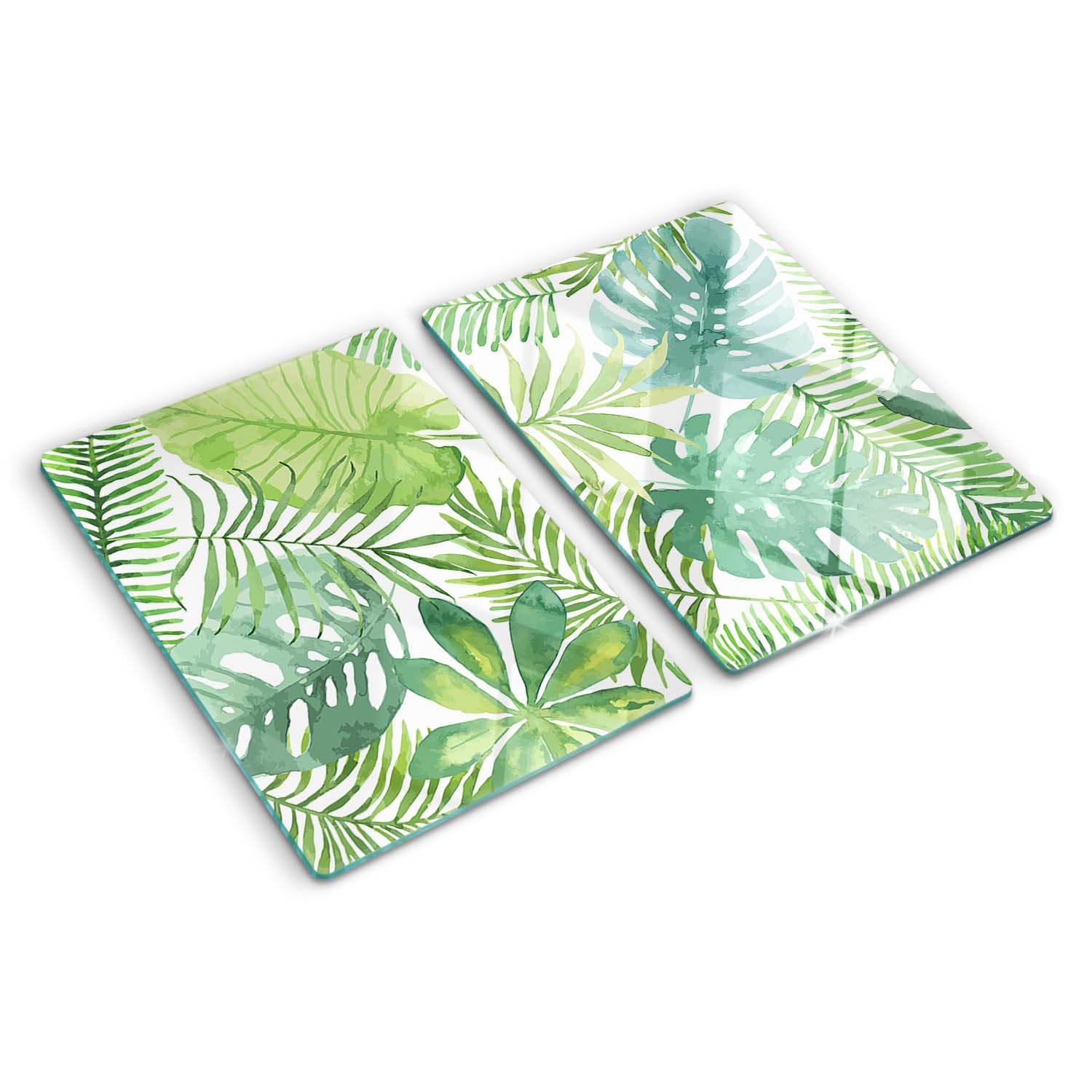 Planche de cuisine en verre 2x40x52 cm au motif tropical avec pieds antidérapants