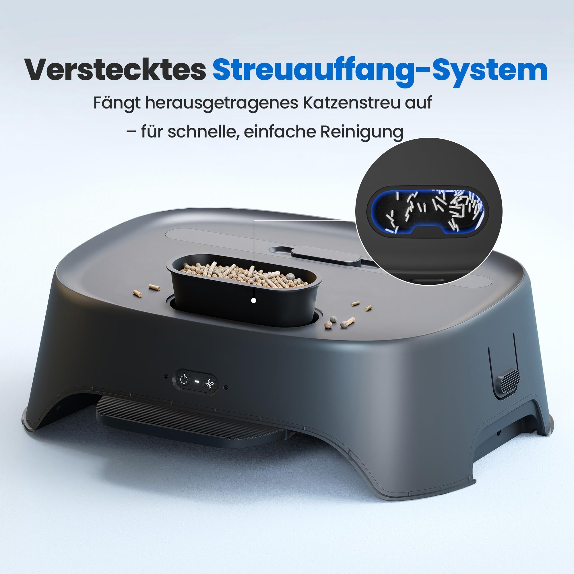 Neakasa Airstep 3-in-1 Katzenklo Rampe mit Luftreiniger & Filterfunktion, gegen Geruch, Staub & Katzenhaare, kompatibel mit M1 Plus, M1 Lite & vielen Katzentoiletten, Katzentreppe für ältere Katzen