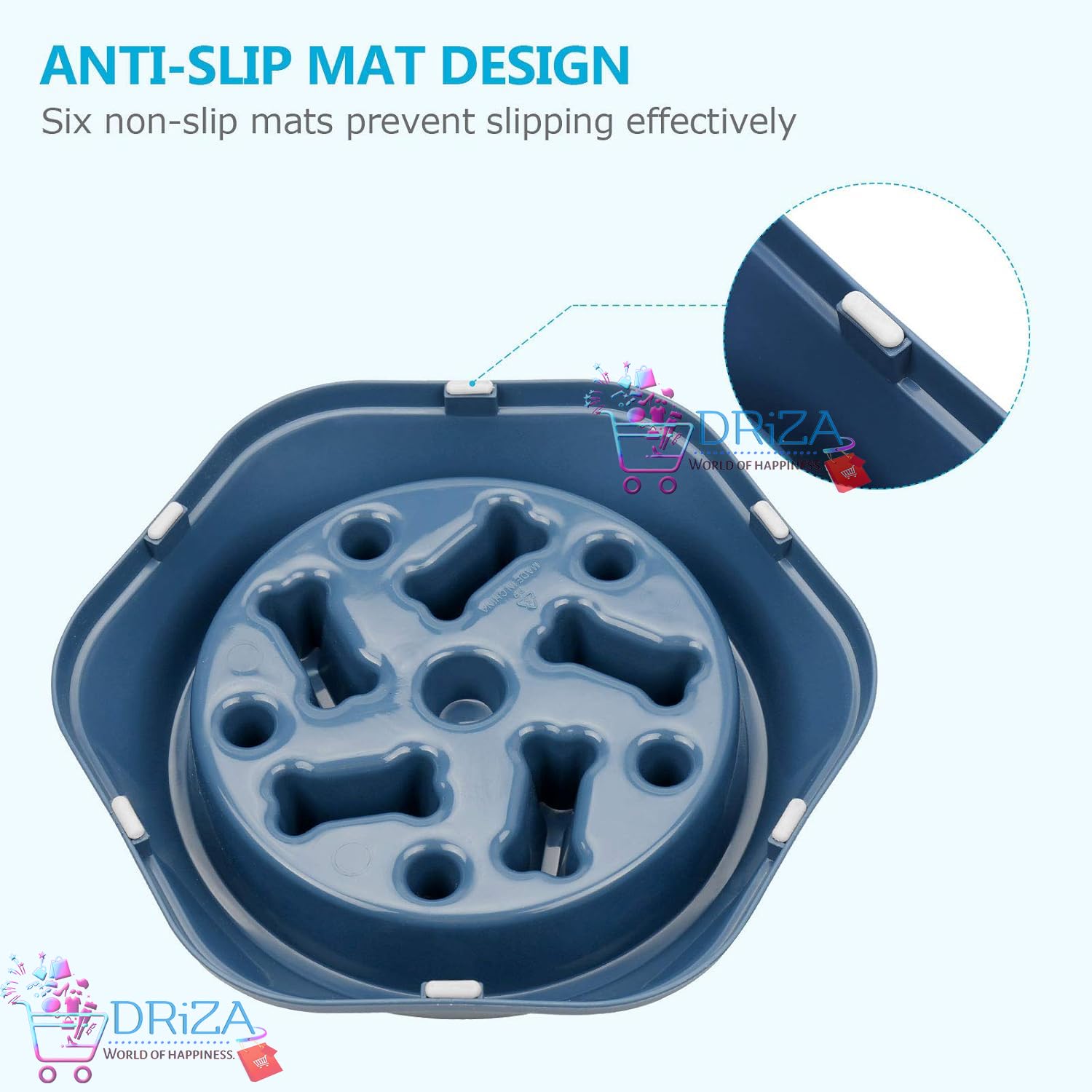 Slow Feeding Dog Bowl by DRIZA | Interactive Bloat Stop Bowl Dishes Non-Slide Dog Lick Treat Bowl | Dog Puzzle Bowl(Pack of 1) 1