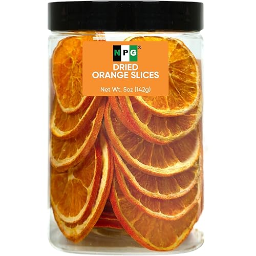 NPG Dried Orange Slices 5 Oz, Dehydrated Oranges for Tea, Cocktails, Crafts, Potpourri, Simmer Pot Mix
