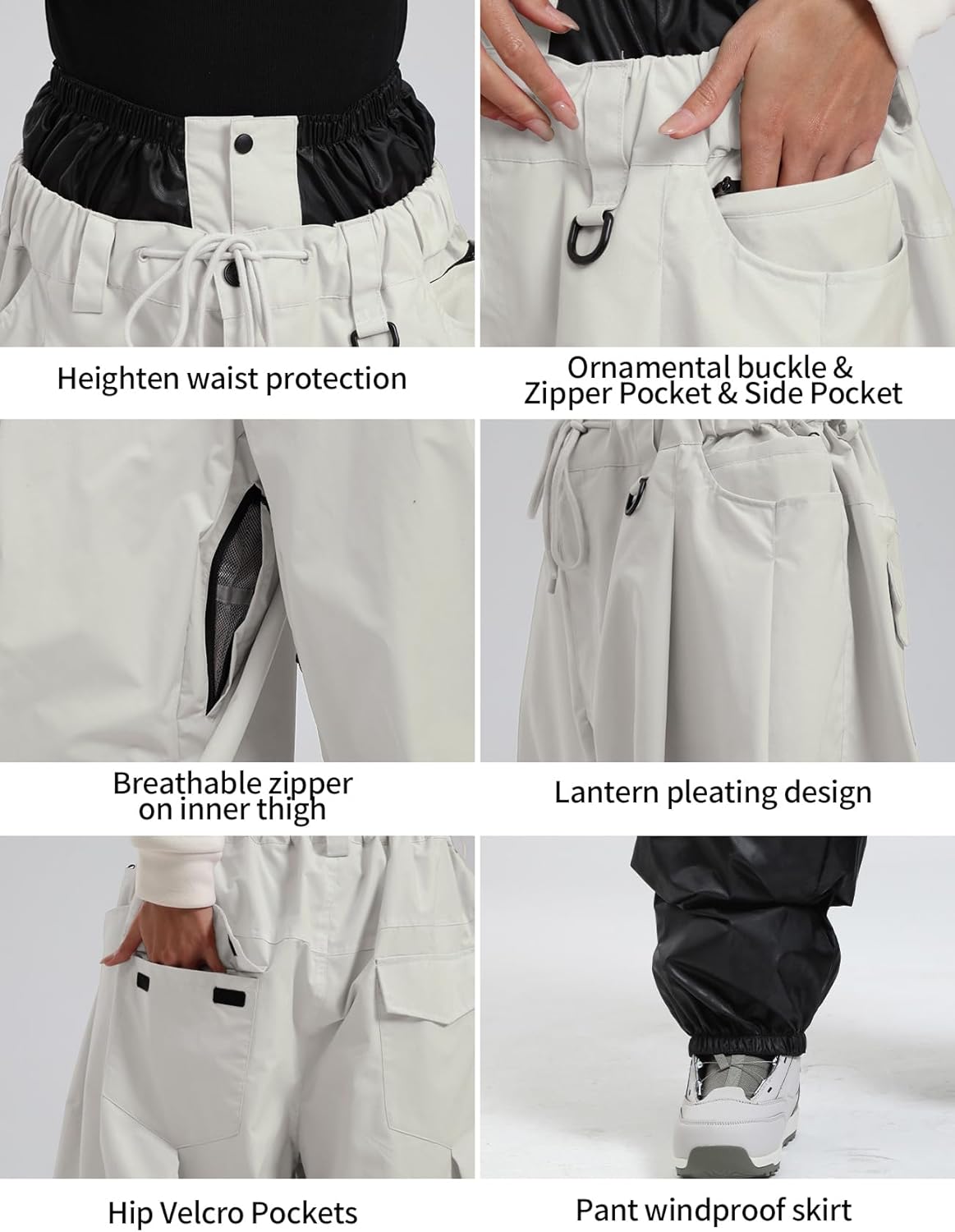 GSOU SNOW Womens Mens Snow Pants Baggy Snowboard Ski Pant Loose Waterproof Windproof Insulated - Image 5