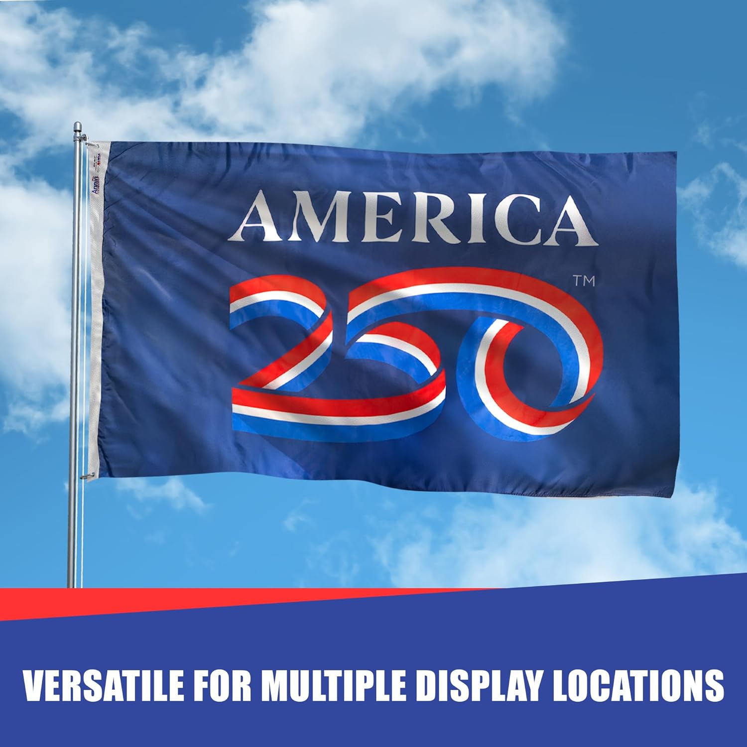 USA 250th Anniversary Flag 3ft x 5ft | USA-Made Nyl-Glo Nylon Outdoor Flag | Durable Canvas Header and Brass Grommets | UV Resistant Colors | Special Edition 250 Celebration Flag