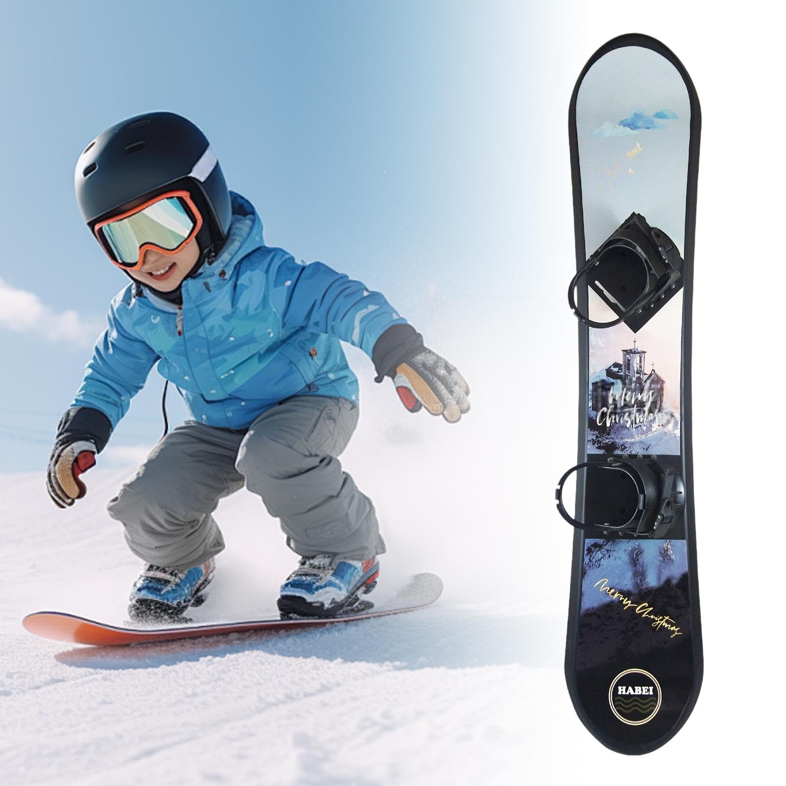 Snowboard per Bambini per Snowboard da 5 Anni da 50 Pollici con bindings Sneve Sled per attività Sportive all'aperto Invernali