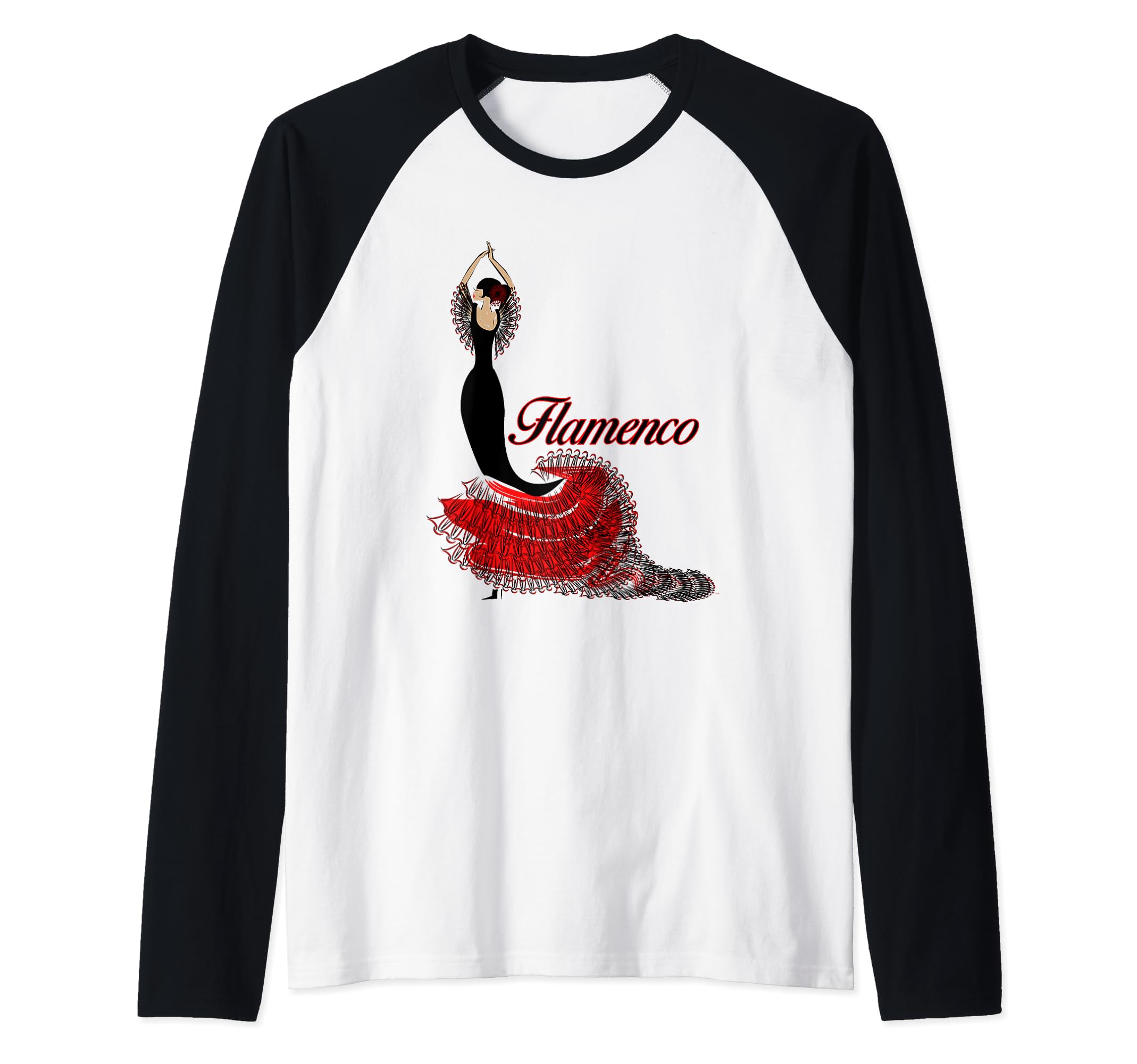 Flamenco dancer 2 - Spain Raglan Baseball Tee, Black
