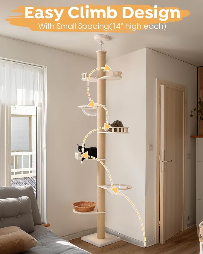 Árbol para gatos Veehoo ajustable de suelo a techo miniatura 7