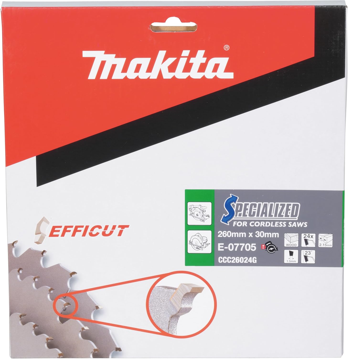 Makita E-07272 10-1/4" 24T Carbide-Tipped Max Efficiency Circular Saw Blade, Framing