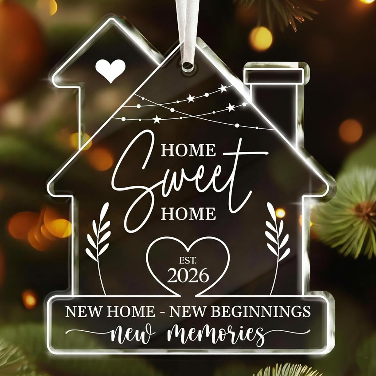 Yunvisty Women's Clear With White House Warming Gifts New Home Gifts For Men Acrylic Ornament New Start Gift Box For Teacher Companion Homeowners Couples Families Housewarming The Gift Keepsake Colleagues Decor