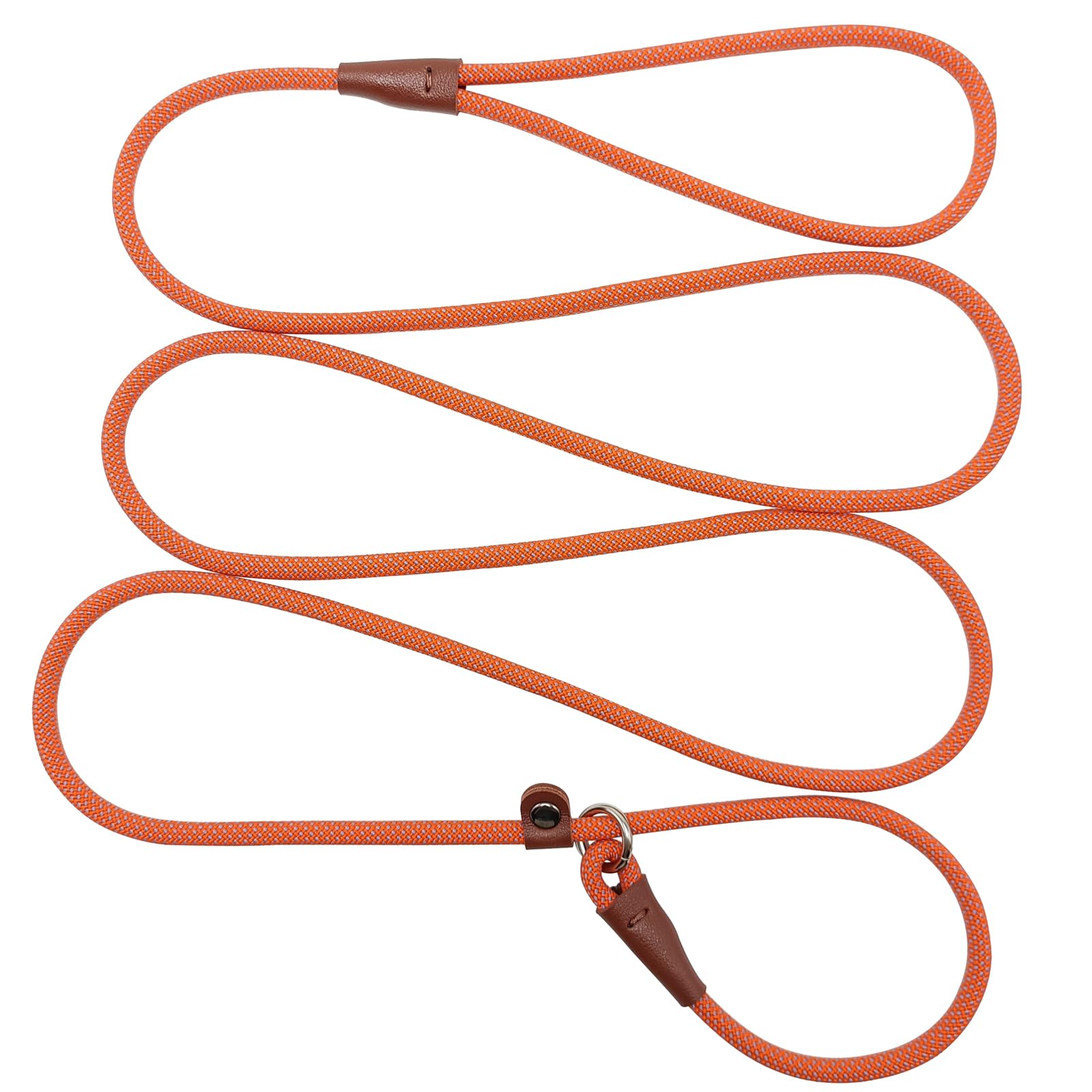 BTINESFUL 7ft Slip Lead Dog Leash, 1/4" Dog Training Leash for Small Medium Dogs, 14+ Colors, Nylon Rope No-Pull Lead