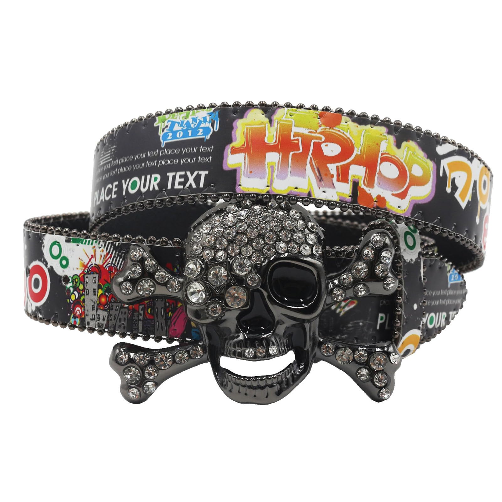 小物 STAR GIRL Belt KyotaUmeki homiesNetwork AGUTALITHIC Graffiti Pattern Western Belt for Women Men