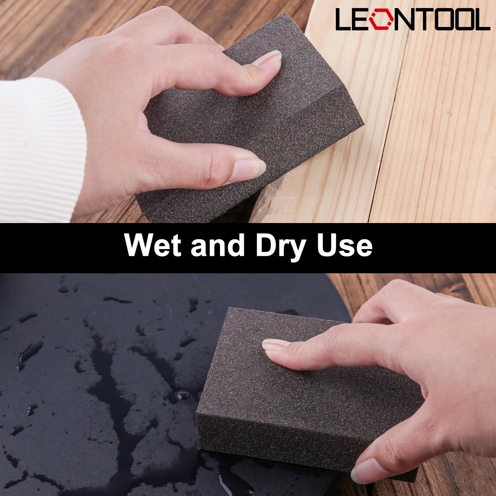 LEONTOOL 10 Pack Sanding Block Sanding Sponge 60/80/100/120/180/220 Grits Washable and Reusable Handmade Sandpaper Block Drywall Sander Pads Sand Paper for Wood Metal Wall Drywall Glasses Polish - Image 2