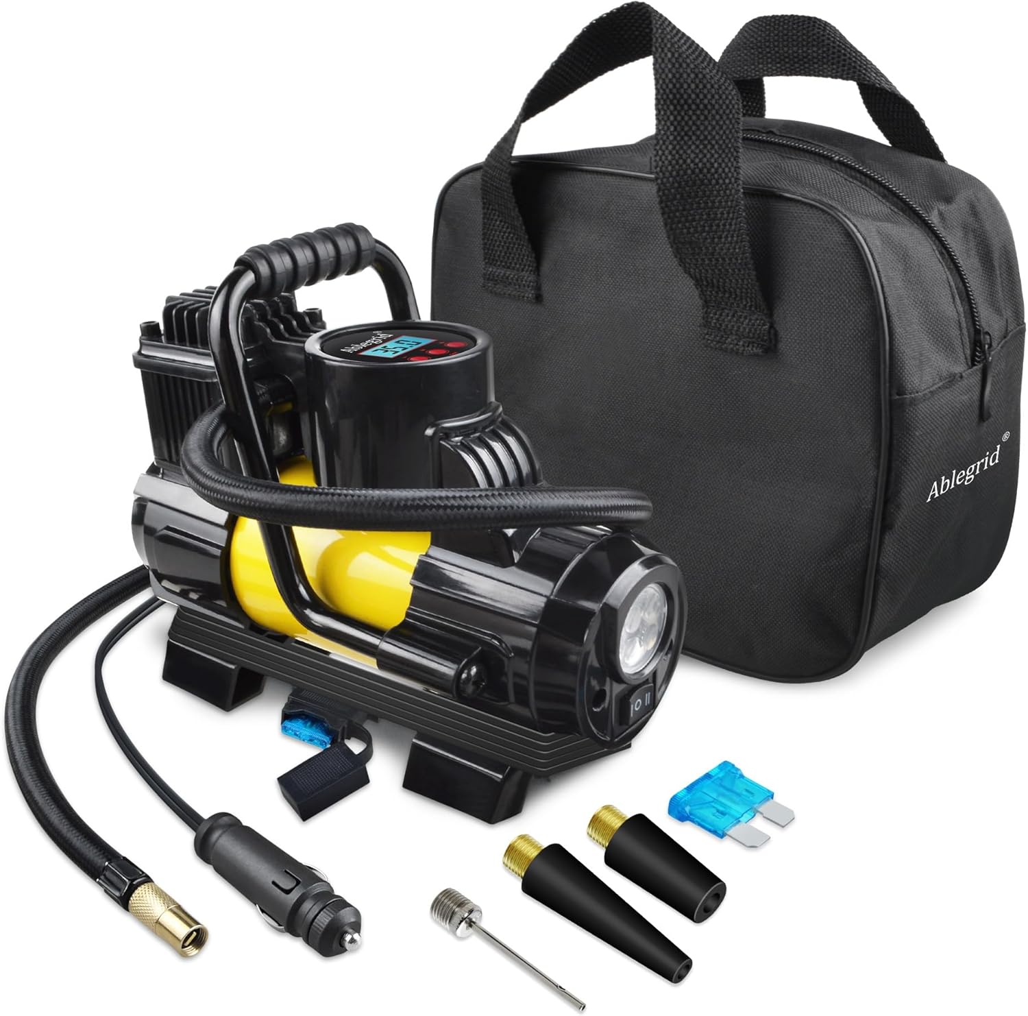 Ablegrid Tire Inflator Portable Air Compressor Air Pump for