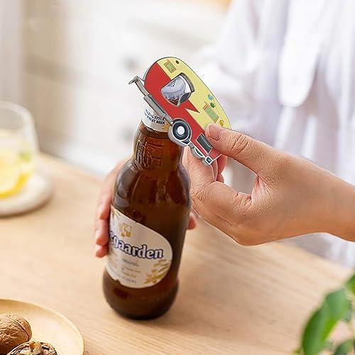Miniatura 2 de Abrebotellas magnético con adhesivo magnético para nevera, abridor de botellas de caravana, abrebotellas de cerveza, idea de regalo única para