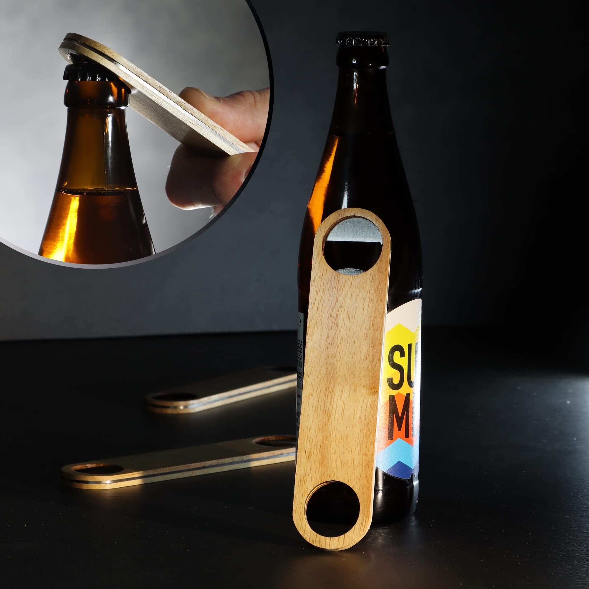 Décapsuleur - Inoxydable - 8 Pièces - Poignée En Bois - Design Contemporain - Pratique Pour Maison Et Bar - La Cave