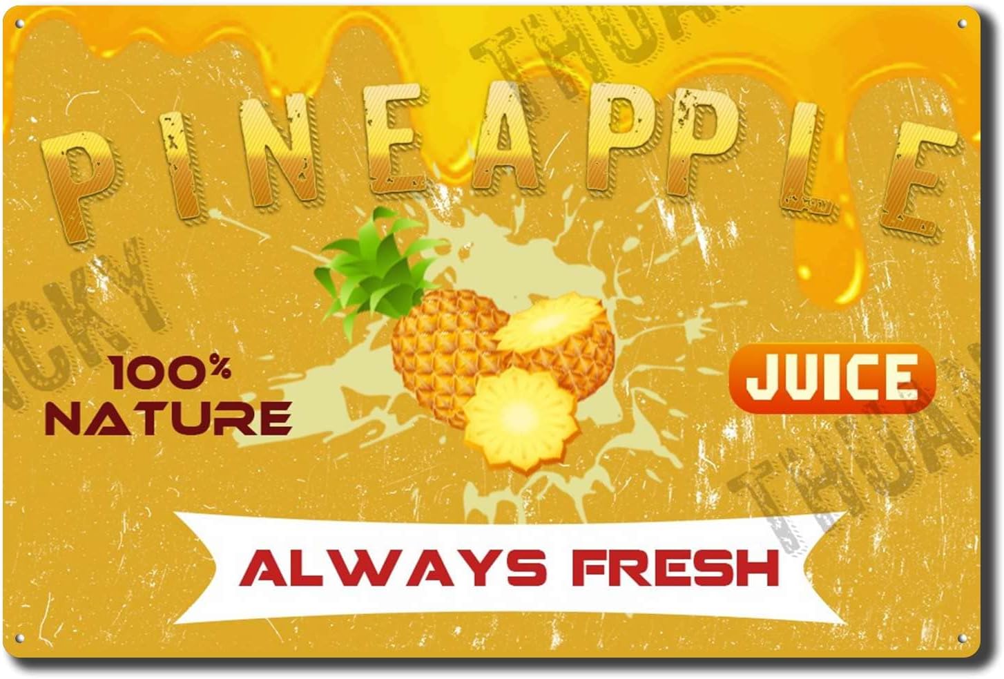 Metal Tin Sign Orange Juice Always Fresh Iron Poster Painting Tin Sign Vintage Wall Decor for Cafe Bar Pub Home Beer Decoration Crafts for Farm Garden Garage Decor 12x8inch with Black Metal Framed