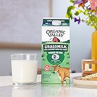 Vista 4 de Organic Valley Leche de hierba 100% alimentada con pasto al 2% de leche reducida en grasa, orgánica, 59 onzas líquidas