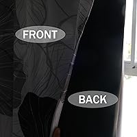 Vista 6 de Juego de 2 paneles de cortinas 100% opacas, negro, blanco, gris, floral, negro, elegante, con aislamiento térmico, tratamiento de ventana