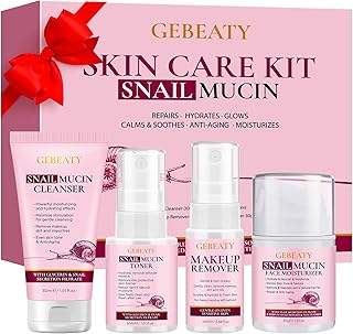 Skincare Set,4 Pcs Skin Care Beauty Gift Set for Women Teen Grils,Moisturing Repairing Soothing Anti-Aging Snail Mucin Facial Skin Care Routine Kit for Dry & Dull Skin,Skincare Gift Set Women