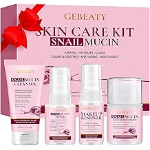 Skincare Set,4 Pcs Skin Care Beauty Gift Set for Women Teen Grils,Moisturing Repairing Soothing Anti-Aging Snail Mucin Facial Skin Care Routine Kit for Dry &amp; Dull Skin,Skincare Gift Set Women