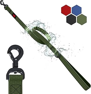 Tuff Pupper Waterproof Action Leash l Heavy Duty Dog Leash | 6 Foot Dog Leash w/Aluminum Quick Release, Locking Carabiner Leash Clip | Rust-Proof, Water Proof & Odor Free | for Adventurous Active Dogs