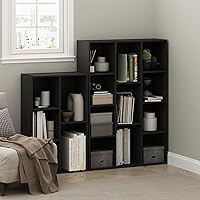 Vista 169 de Furinno - Estantería de cubos de 5 niveles serie Luder para libros y almacenamiento, color negro