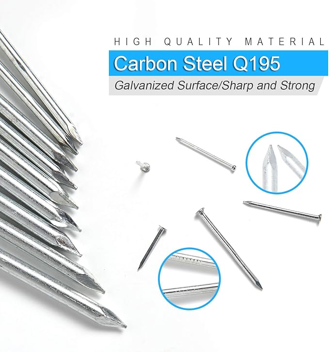 Nail Kit: 376 Premium Hardware Nails for Hanging Pictures & More!