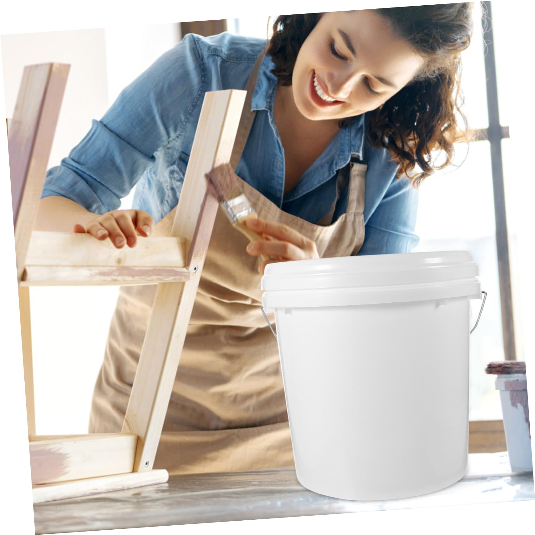 UKCOCO Cubo De Pintura De Cubo Vacío con Tapa Hermética para Uso Taller o Obra