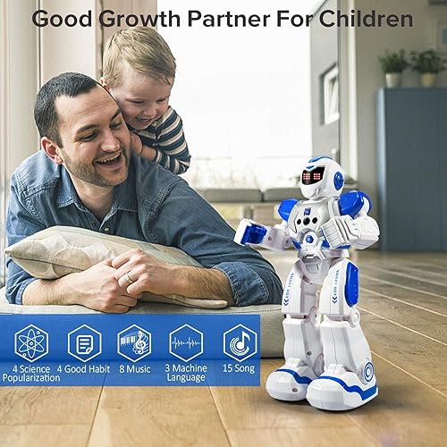 Vista 5 de Robots Toys - Robot RC para niños, robots de control remoto programables inteligentes, robot de detección de gestos, regalo para niños de 4 a 12