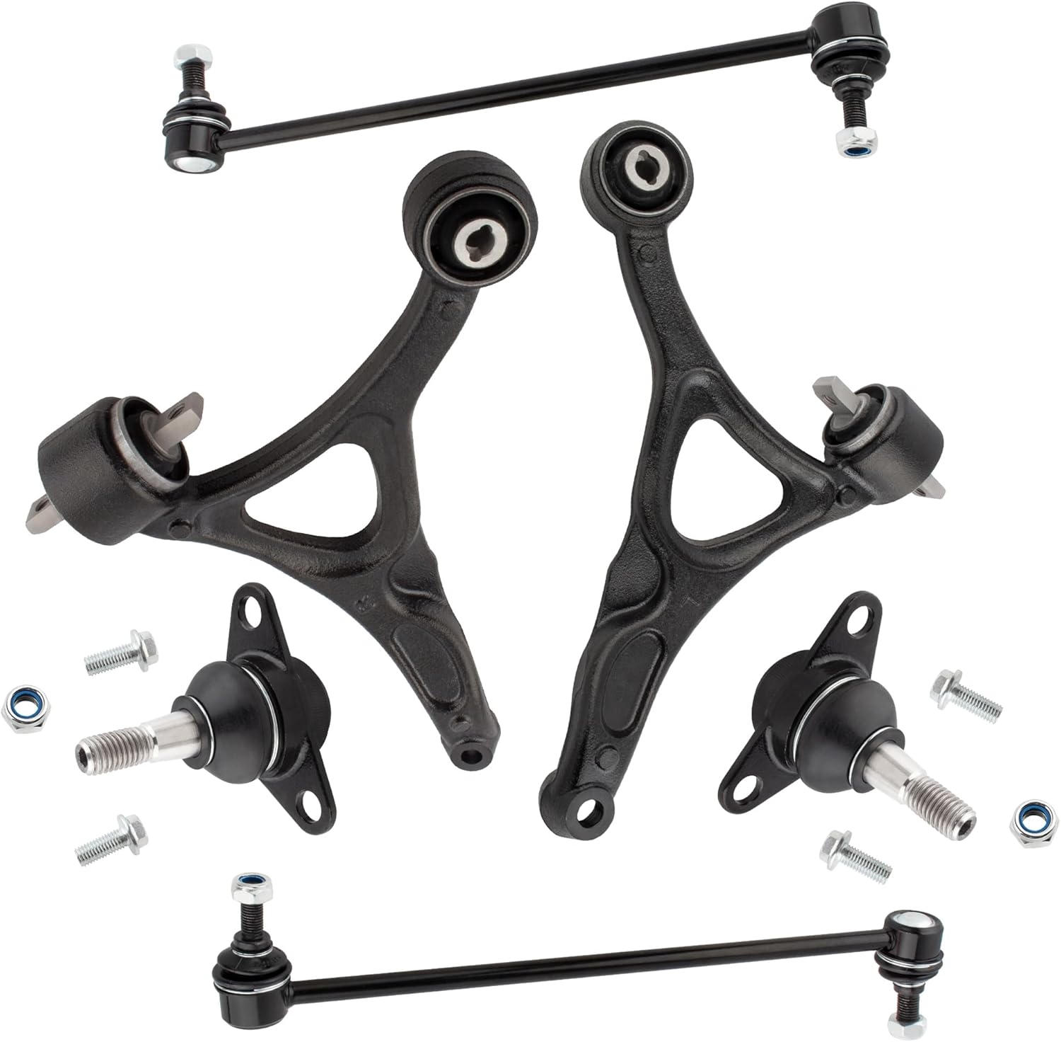6pc Front Lower Control Arms Ball Joints Sway Bar Links Kit Left & Right Side for Volvo XC90 2003 2004 2005 2006 2007 2008 2009 2010 2011 2012 2013 2014 K640446 K640447 K80501 K500153