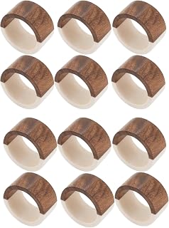 Napkin Rings Holder or Party Decoration, Dinning Table, Everyday, Family Gatherings - A Great Tabletop Décor (Wooden Resin, Pack of 12)