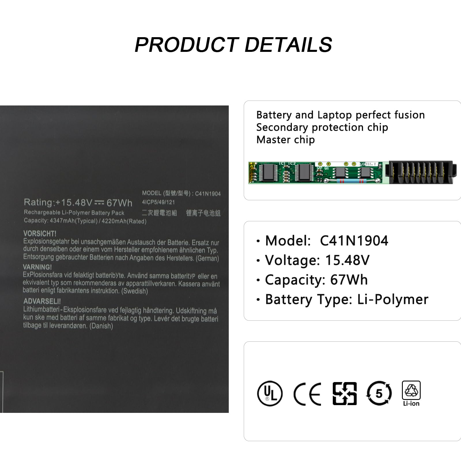 C41N1904 Laptop Batterij voor Asus Zenbook Flip 13 14 UX363EA UX363JA UX393EA UX393JA UX325EA UX325JA UX425EA UX425JA UM425IA X435EA BX325EA BX325JA UM325SA UM325UA S UX371EA VivoBook S14 S435 S435EA C41N1904 Laptop Batterij voor Asus Zenbook Flip 13 14 UX363EA UX363JA UX393EA UX393JA UX325EA UX325JA UX425EA UX425JA UM425IA X435EA BX325EA BX325JA UM325SA UM325UA S UX371EA VivoBook S14 S435 S435EA