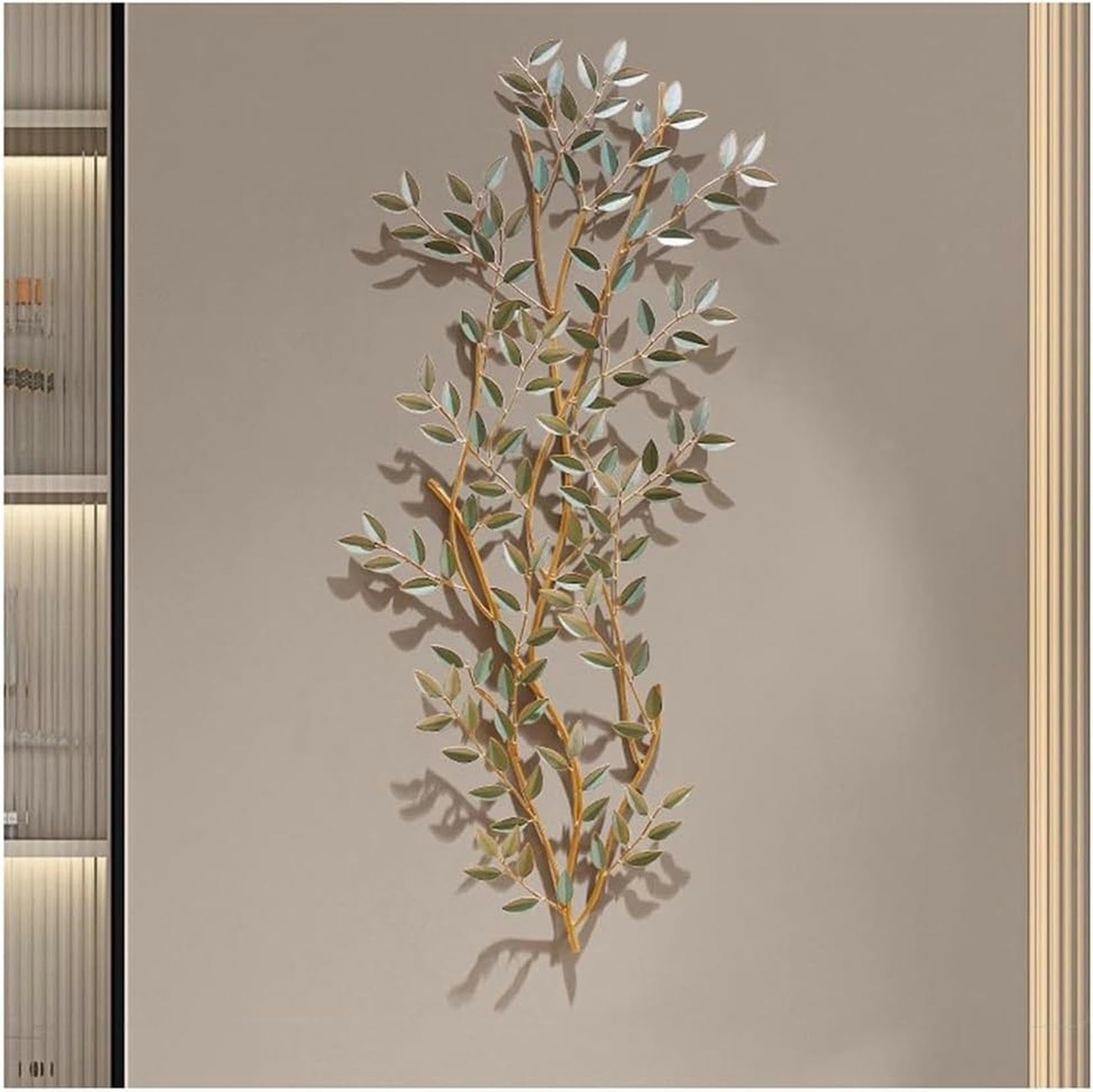 Branche d'olivier en métal décorative au-dessus du lit pour chambre cocooning