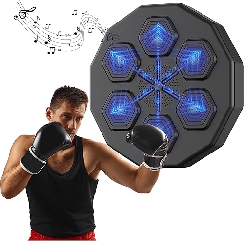 Smart Boxing Training Equipment,Electronic Music Boxing Machine, Boxing Game Trainer, Wall Mounted Punching Pad Bag with Stand, Boxing Target