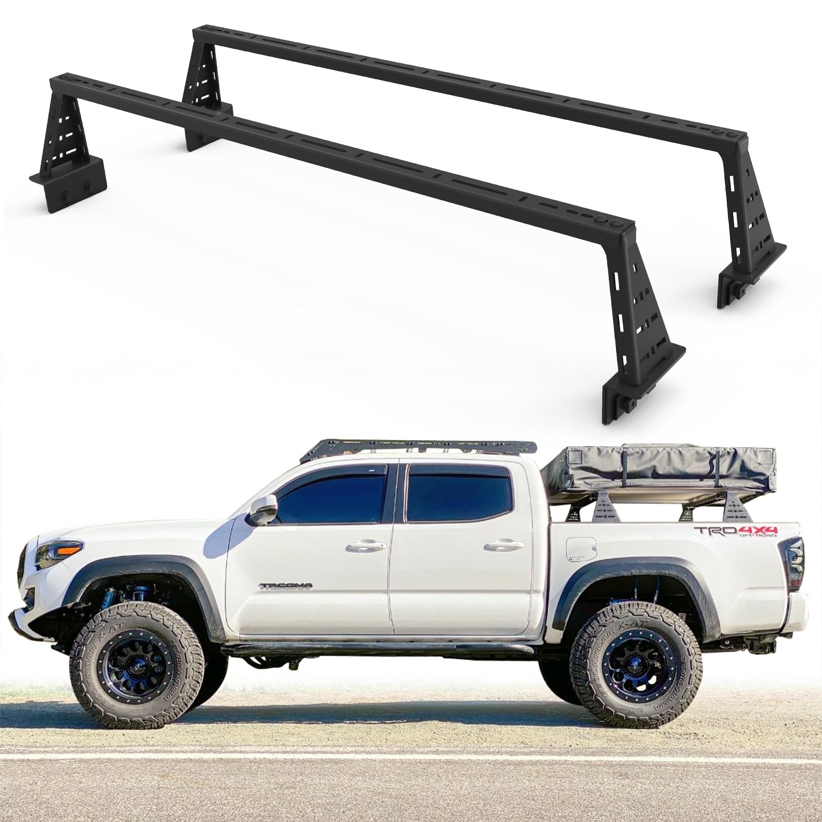 CLAMBER Overland Bed Bars for Full-Size Pickup Truck, Adjustable Ladder Racks Cross Bar Bed Racks Compatible with Ford F-Series, Silverado, Sierra,
