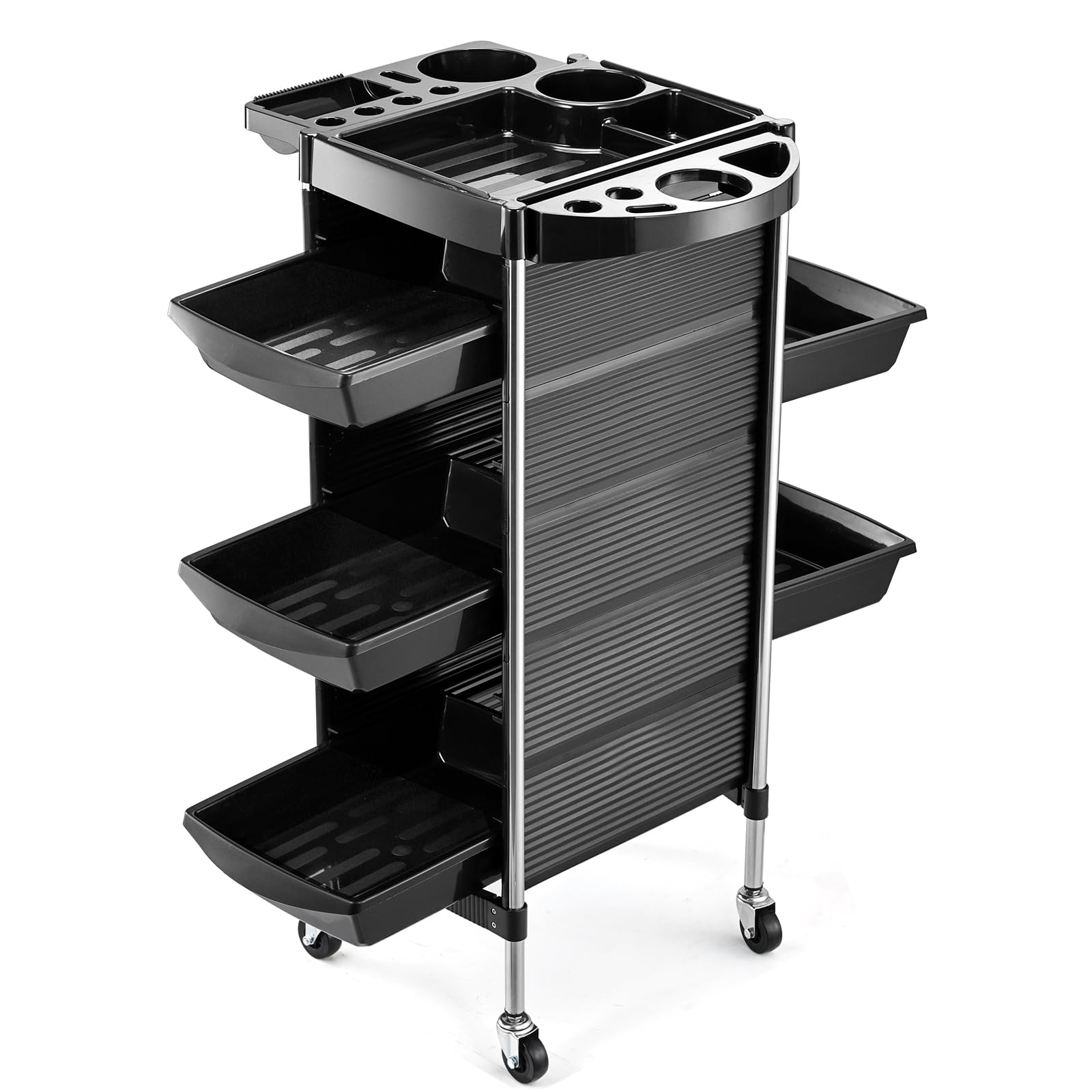Beauty Rolling Hair Salon Station with 5 Drawers, Professional Trolley for Stylist, Portable Salon Equipment with Wheels