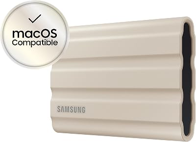 Samsung MU-PE1T0K/EU T7 Shield SSD Portatile da 1 TB, USB 3.2 Gen.2, beige, compatibile con Mac, iPhone e iPad