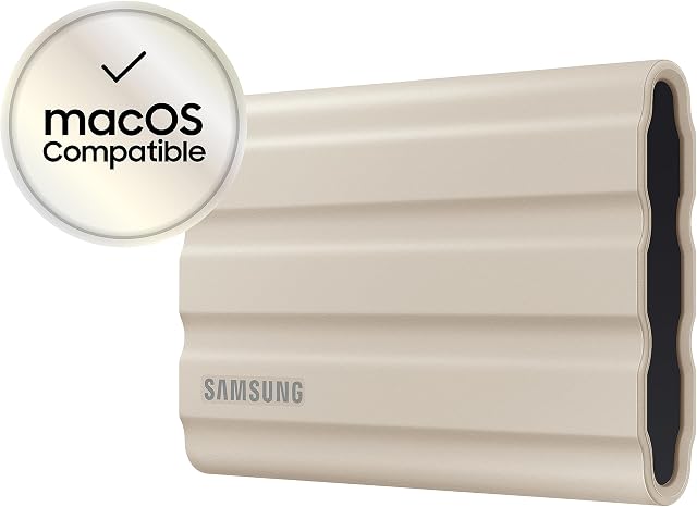 SAMSUNG dysk T7 Shield przenośny SSD 2 TB, zewnętrzny dysk SSD USB 3.2 generacji, beżowy (MU-PE2T0K/EU)
