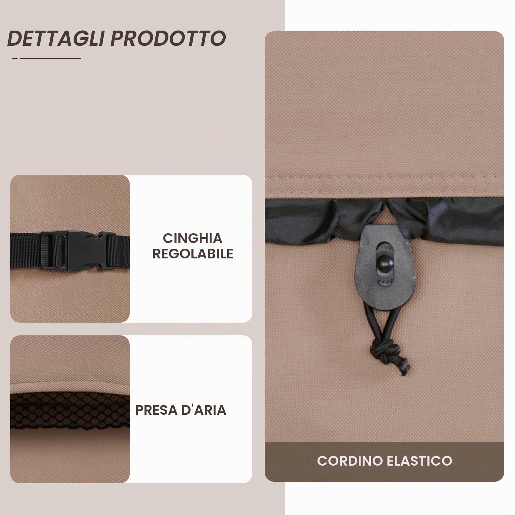 ULTCOVER Copertura quadrata impermeabile in poliestere 600D per vasca idromassaggio, 228,6 x 228,6 cm