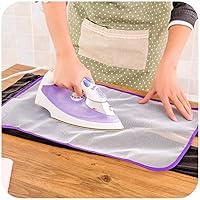Vista 4 de 1 pieza cubierta de tabla de planchar prensa protectora de malla de hierro alfombra de planchado protector de tela de planchado ropa ropa accesorios