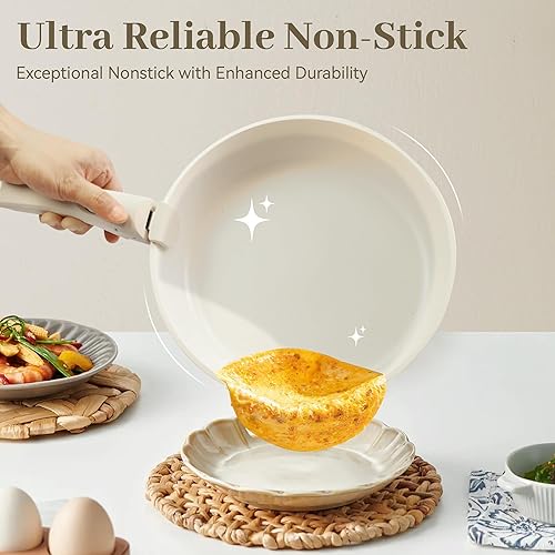 Miniatura 4 de Juego de 5 piezas de ollas y sartenes antiadherentes, juegos de utensilios de cocina con mango desmontable, juegos de utensilios de cocina de