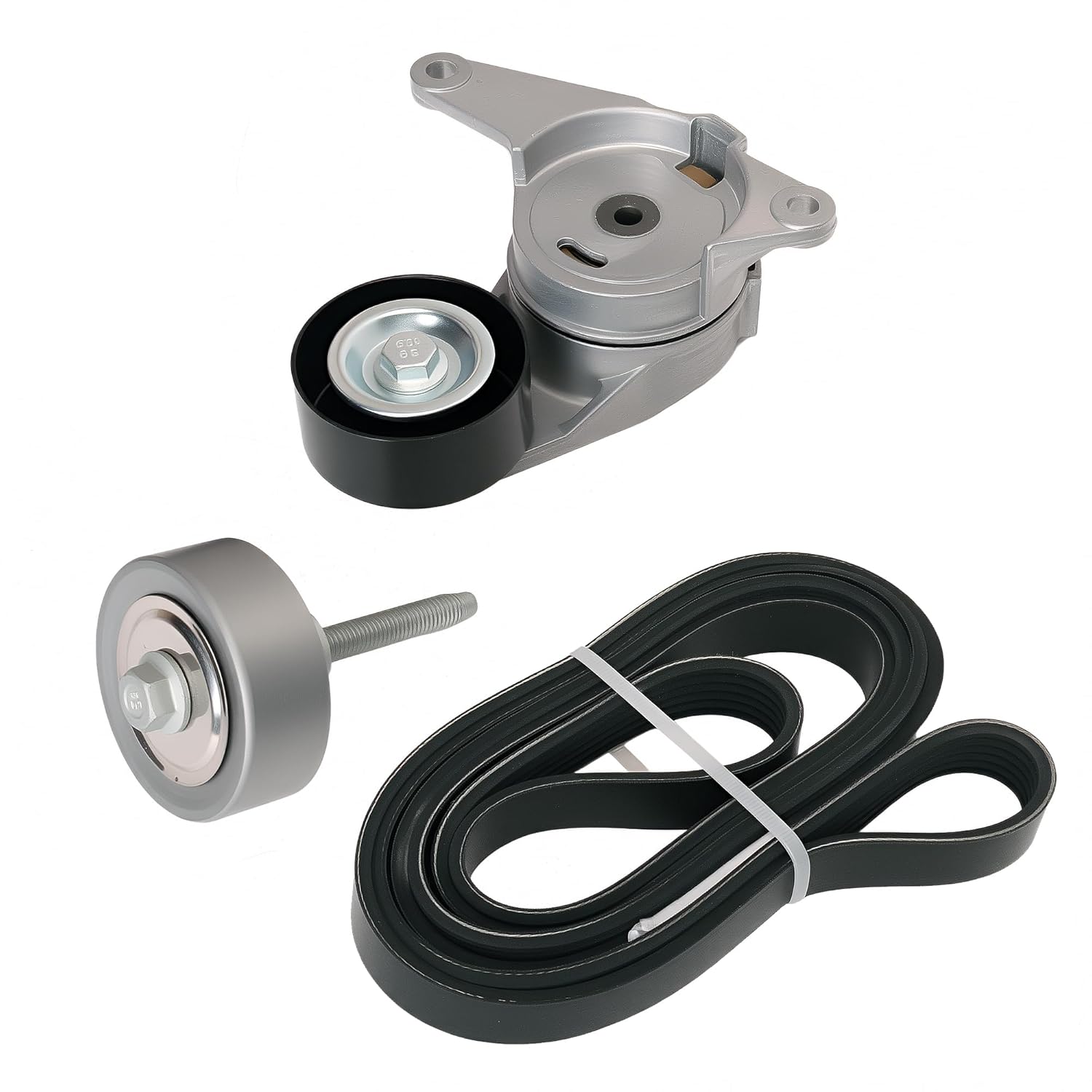 Complete Serpentine Belt Tensioner Drive Component Kit fits for Chevy Equinox/Traverse, fit for Buick Lacrosse/Enclave, for GMC Acadia, fits for Cadillac SRX 07-12#12610680 12626644 6K938