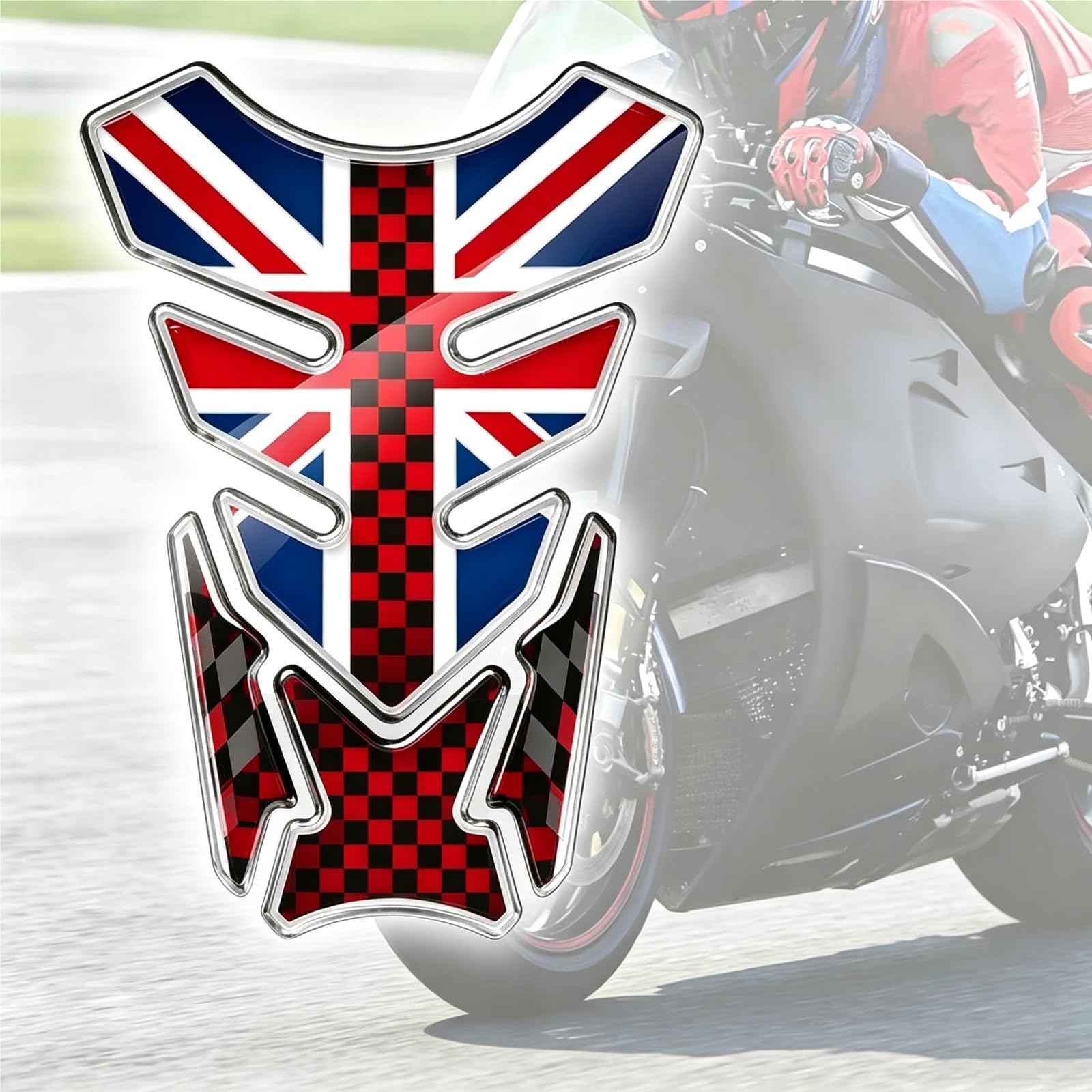 Motorrad Tank Pad Motorrad 3D Kraftstofftank Pad Aufkleber Für Daytona Für 675 765 | Motorrad-Modifikation Universal-Kraftstofftank-Pad 3D-Aufkleber-Zubehör(Blue)