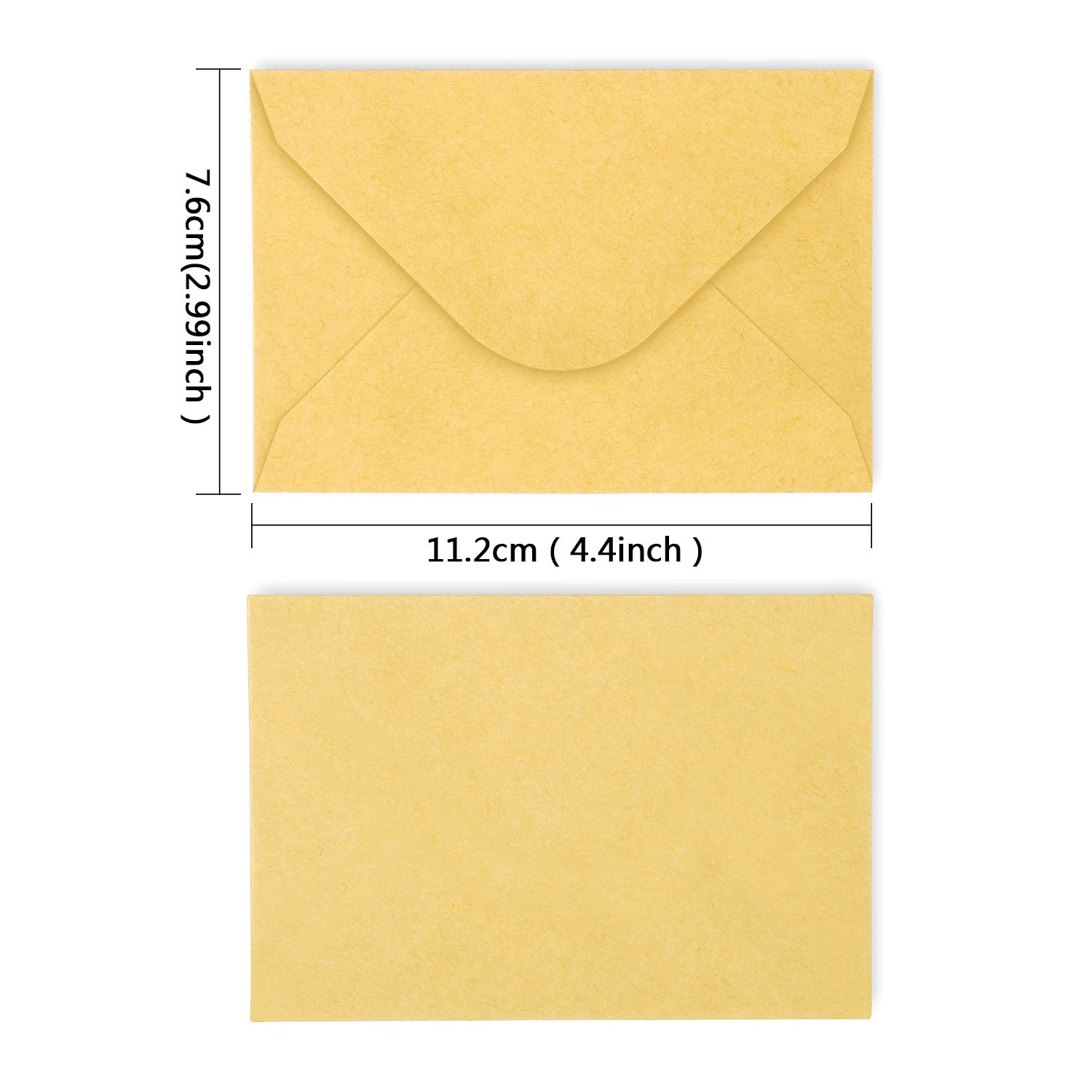 120 Piezas de Mini Sobres de Kraft Sobres de Tarjeta de Regalo Sobre de Tarjeta de Boda Fiesta Oficina Sobres de Aleta Clásica de Piezas Pequeñas, 4,4 x 3 Pulgadas