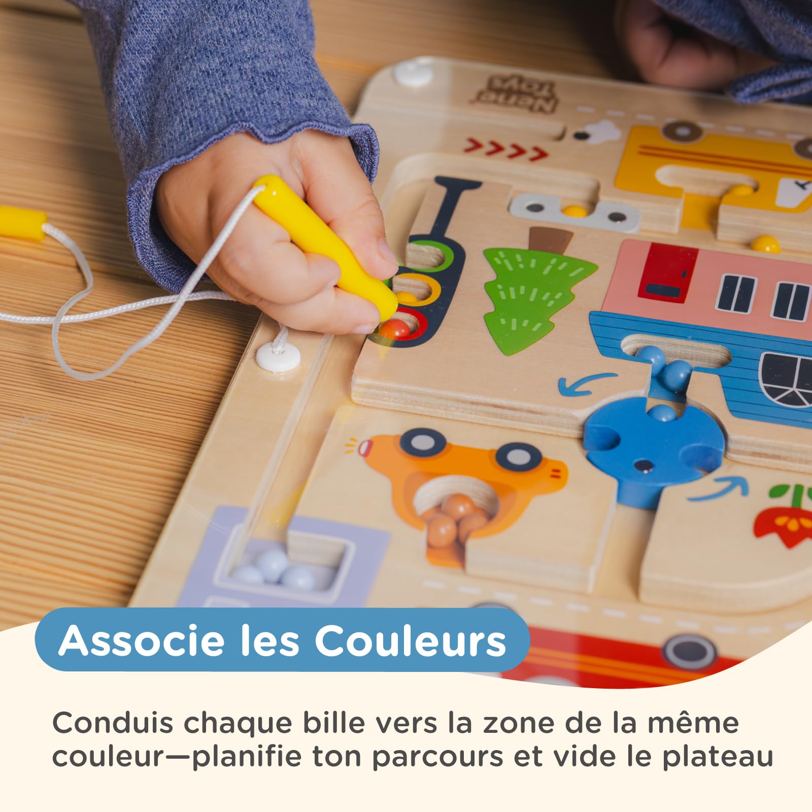 Nene Toys Jeu Magnétique pour Enfant – Labyrinthe Magnétique 2+ Ans – Jouet Voyage Voiture/Avion – Busy Board Enfant – Apprentissage Montessori, Motricité Fine & Coordination Oeil-Main, sans Écran