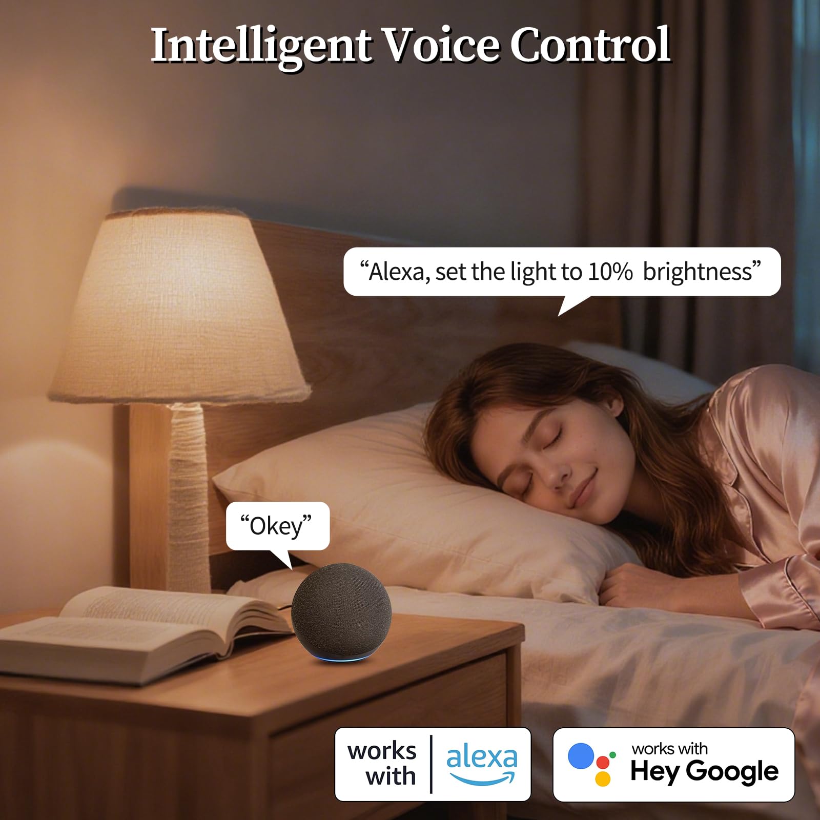 Oumida Bombilla LED Inteligente Wi-Fi, Multicolor, Regulable, Bombilla RGB,Casquillo E27, 9W, 806 lúmenes para Google Home/Alexa,Paquete 2