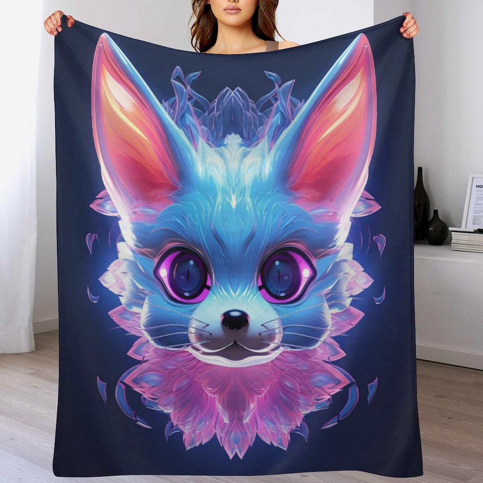 Couverture polaire renard contre le froid plaid léger chaud canapé