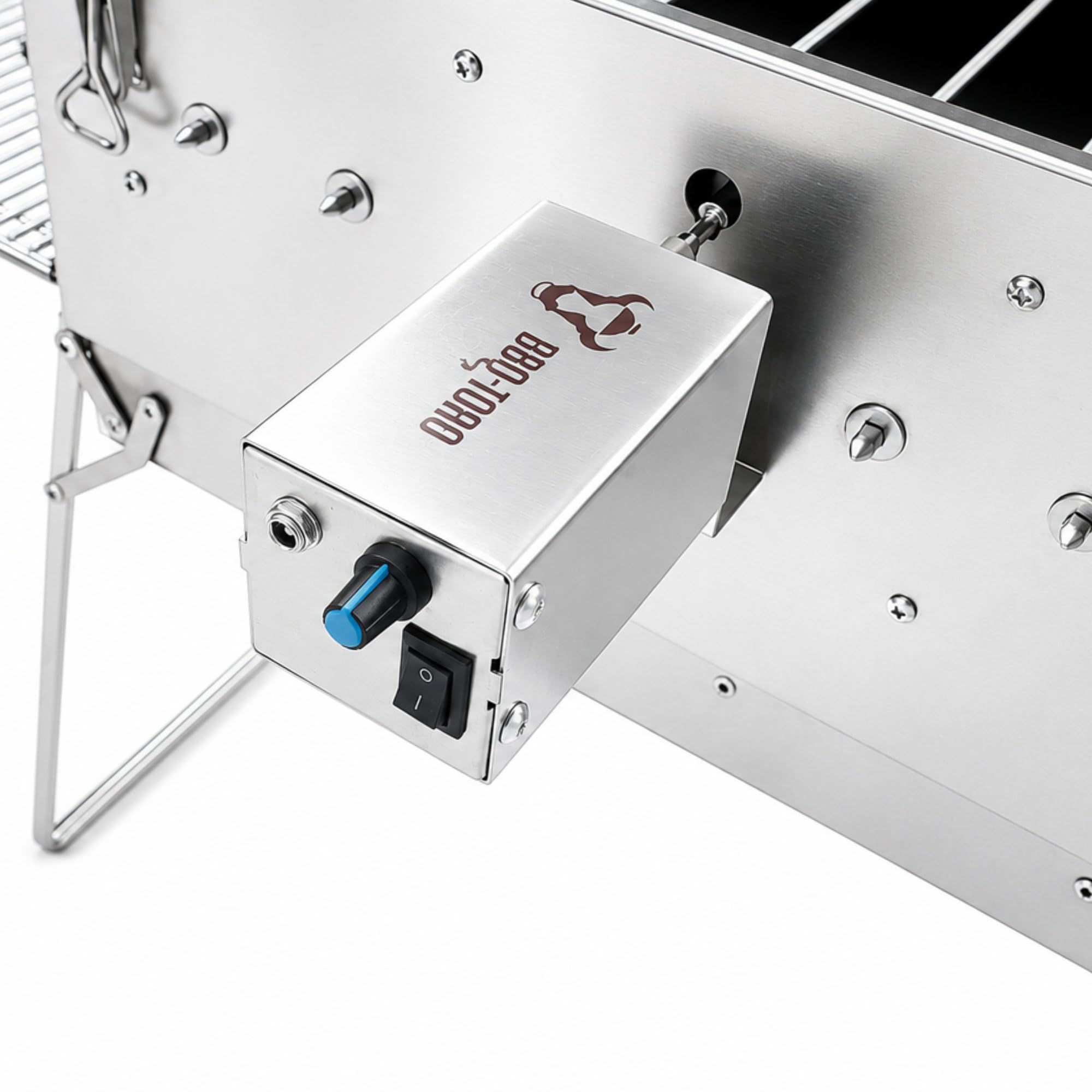 BBQ-Toro Barbacoa de carbón vegetal con asador eléctrico | Acero inoxidable plegable | Barbacoa de camping con bolsa de transporte y 7 brochetas | Barbacoa de acero inoxidable con motor, mangal shish