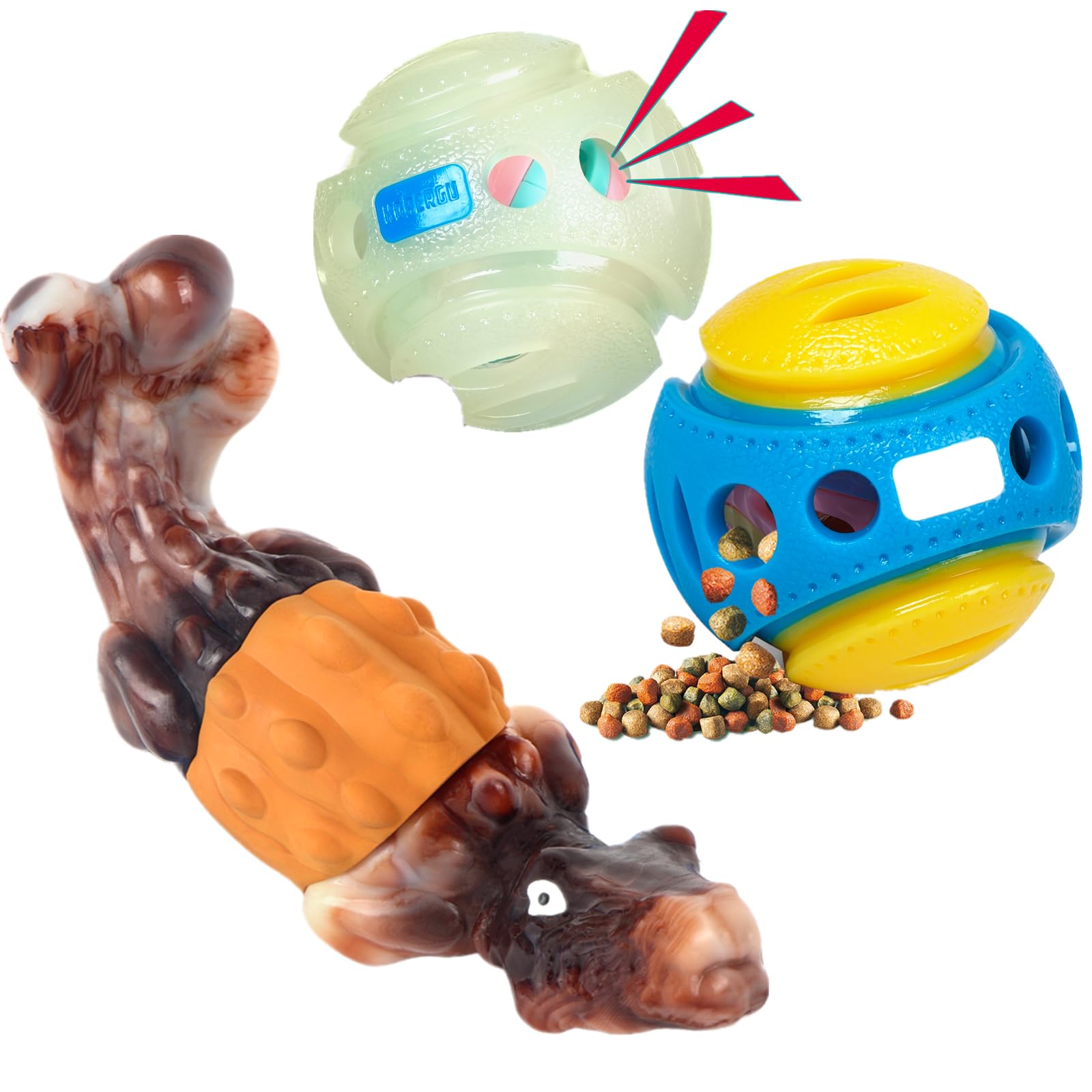 2PC Dog Toys to Keep Them Busy Dog Toys for Aggressive Chewers Large Breed Indestructible Dog Chew Toy